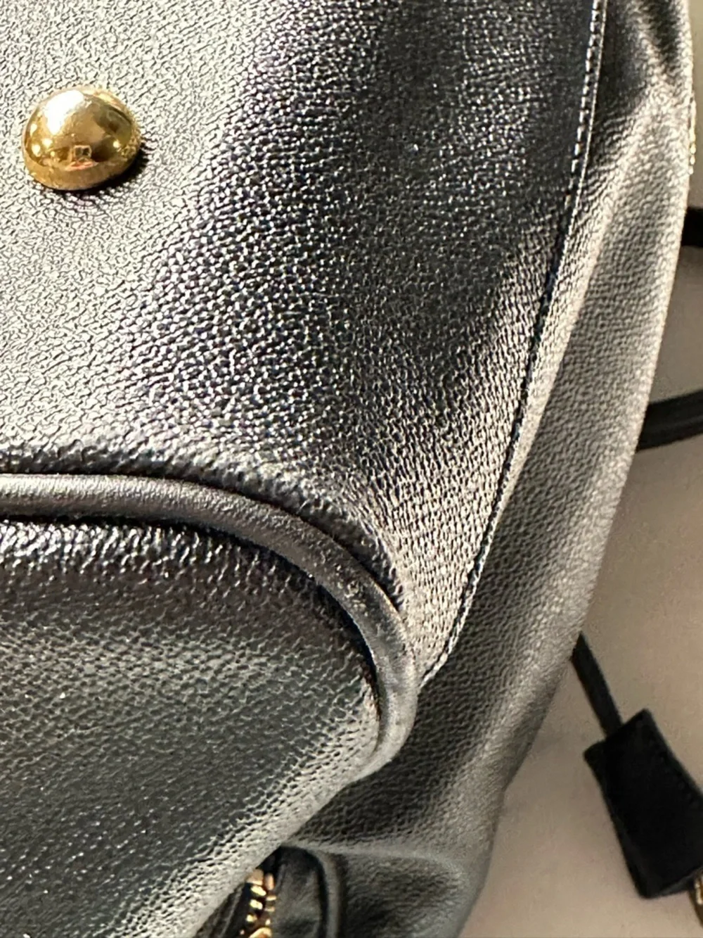 Versace Unisex Black Leather Duffel with Gold Medallion